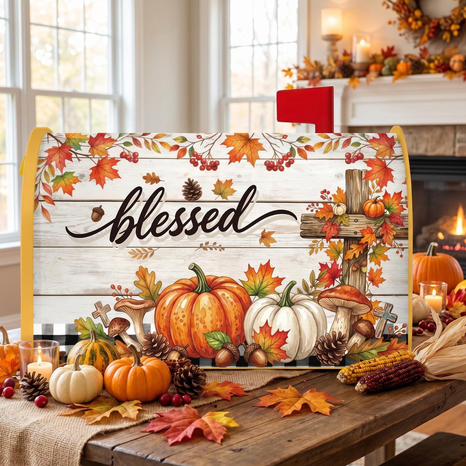 Luvsweets Fall Mailbox Cover rolled up for storage