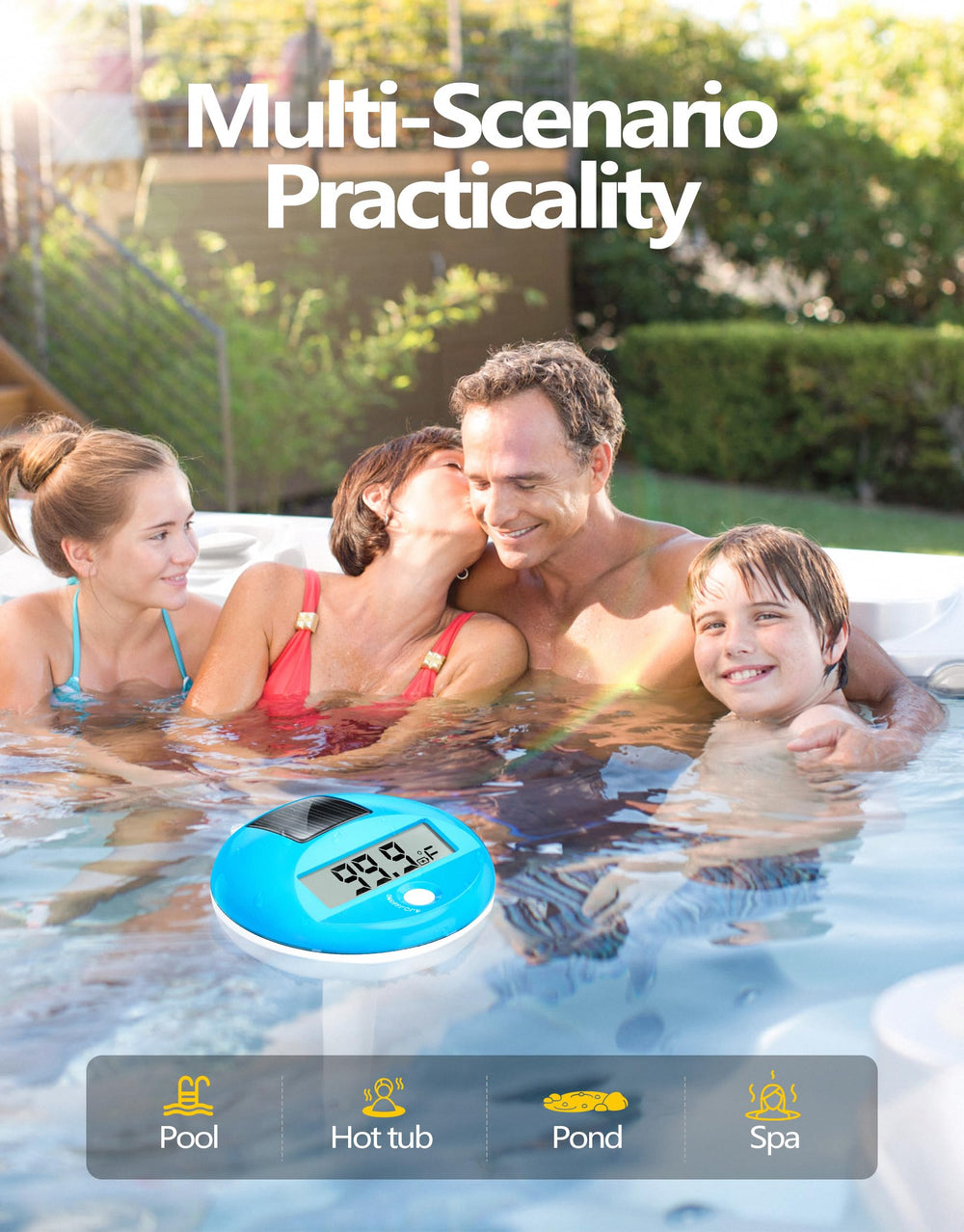 LuxBlue Floating Solar Pool Thermometer packaging
