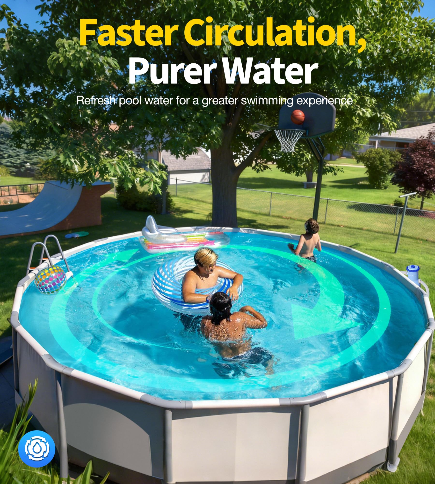 LuxBlue pool filter pump dark blue colour