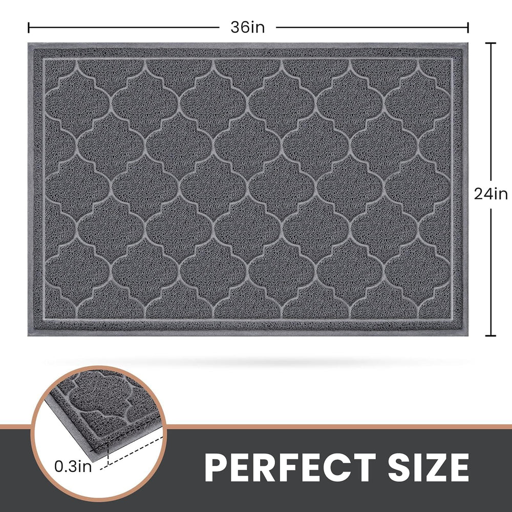 LuxStep Door Mat 24x36 inch grey texture close-up
