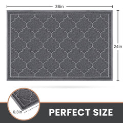 LuxStep Door Mat 24x36 inch grey texture close-up