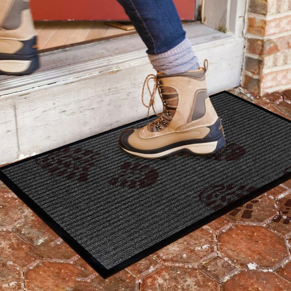 LuxUrux Durable Rubber Door Mat close-up of striped design