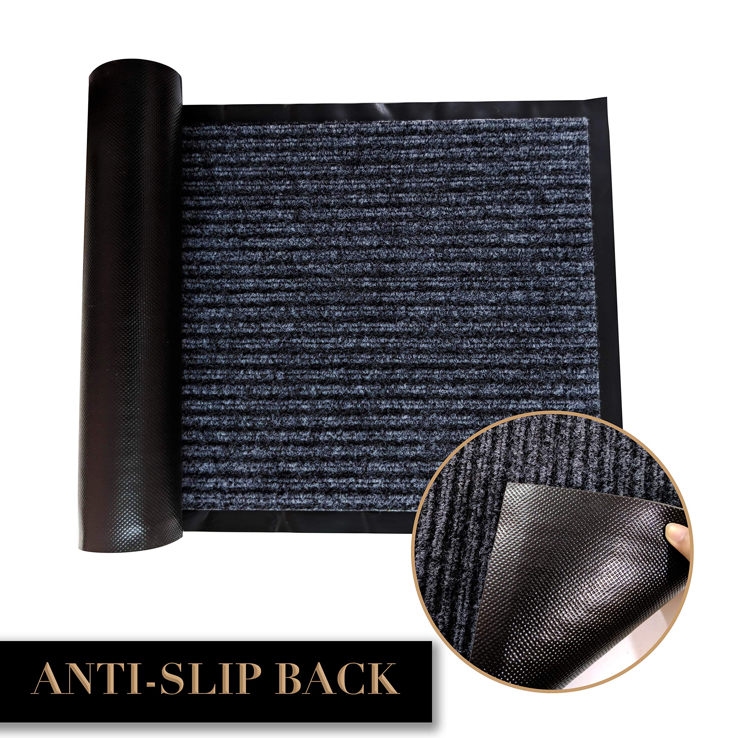 LuxUrux Durable Rubber Door Mat in a busy entryway