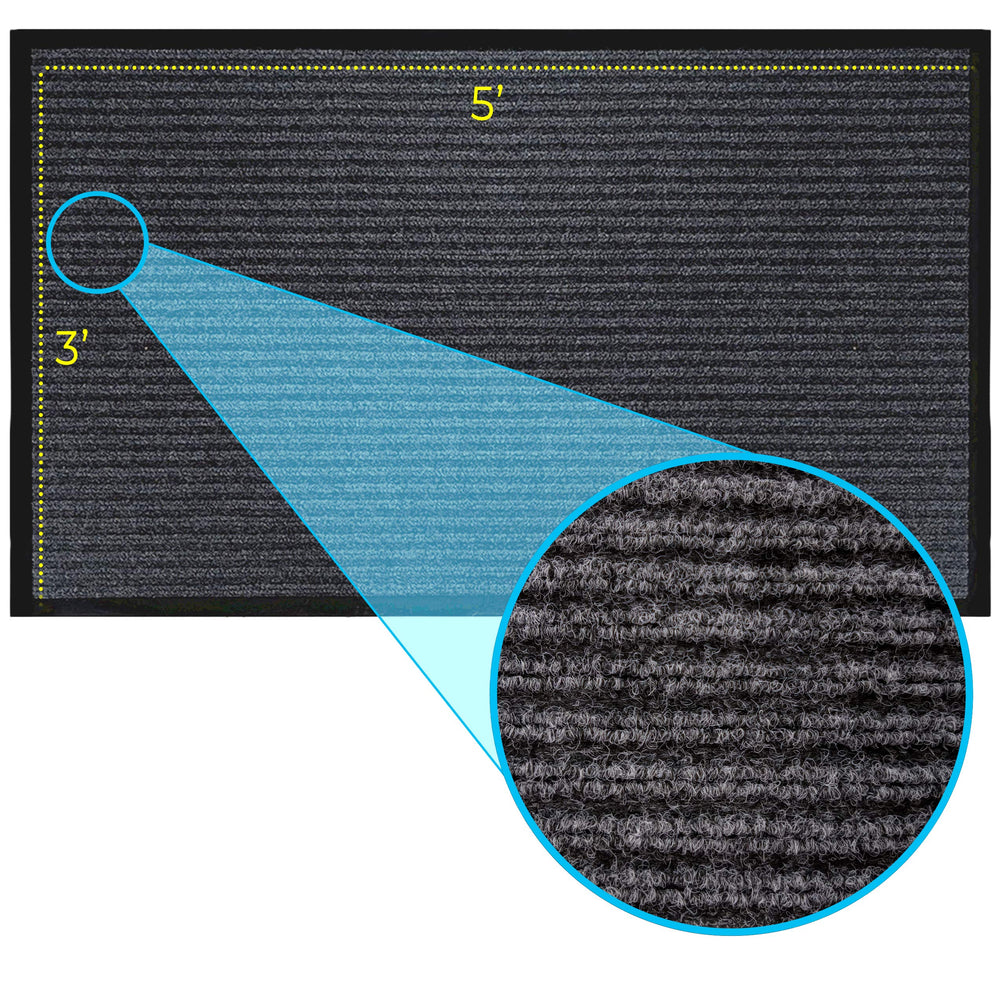 LuxUrux heavy-duty rubber mat side view displaying thickness
