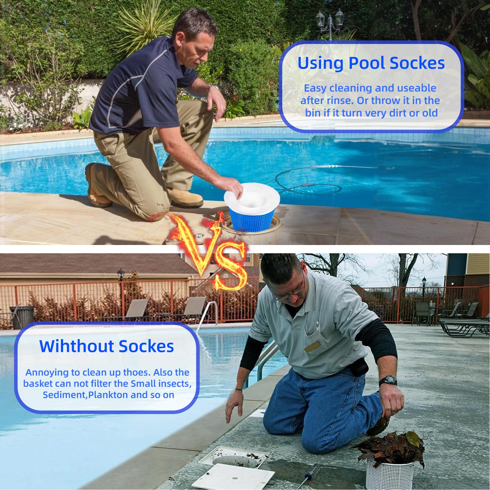 LUYI Pool Skimmer Socks pack with 30 pieces