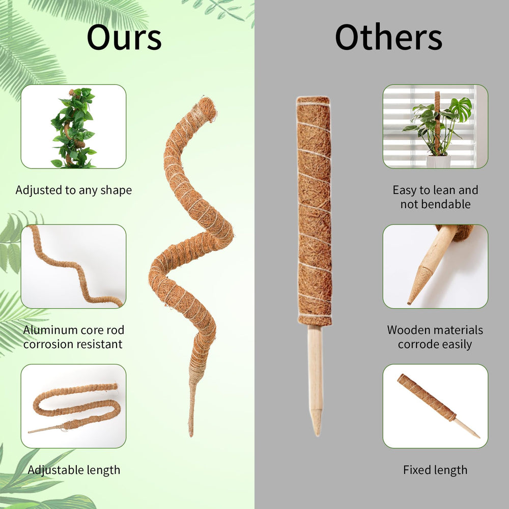 LveSunny moss pole with jute rope and garden tape included