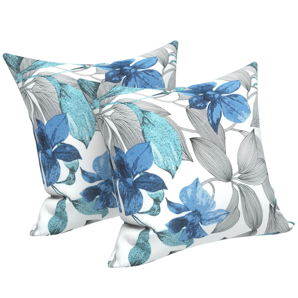 LVTXIII 18x18 inch outdoor pillow cover front view in Clemens Noir Blue