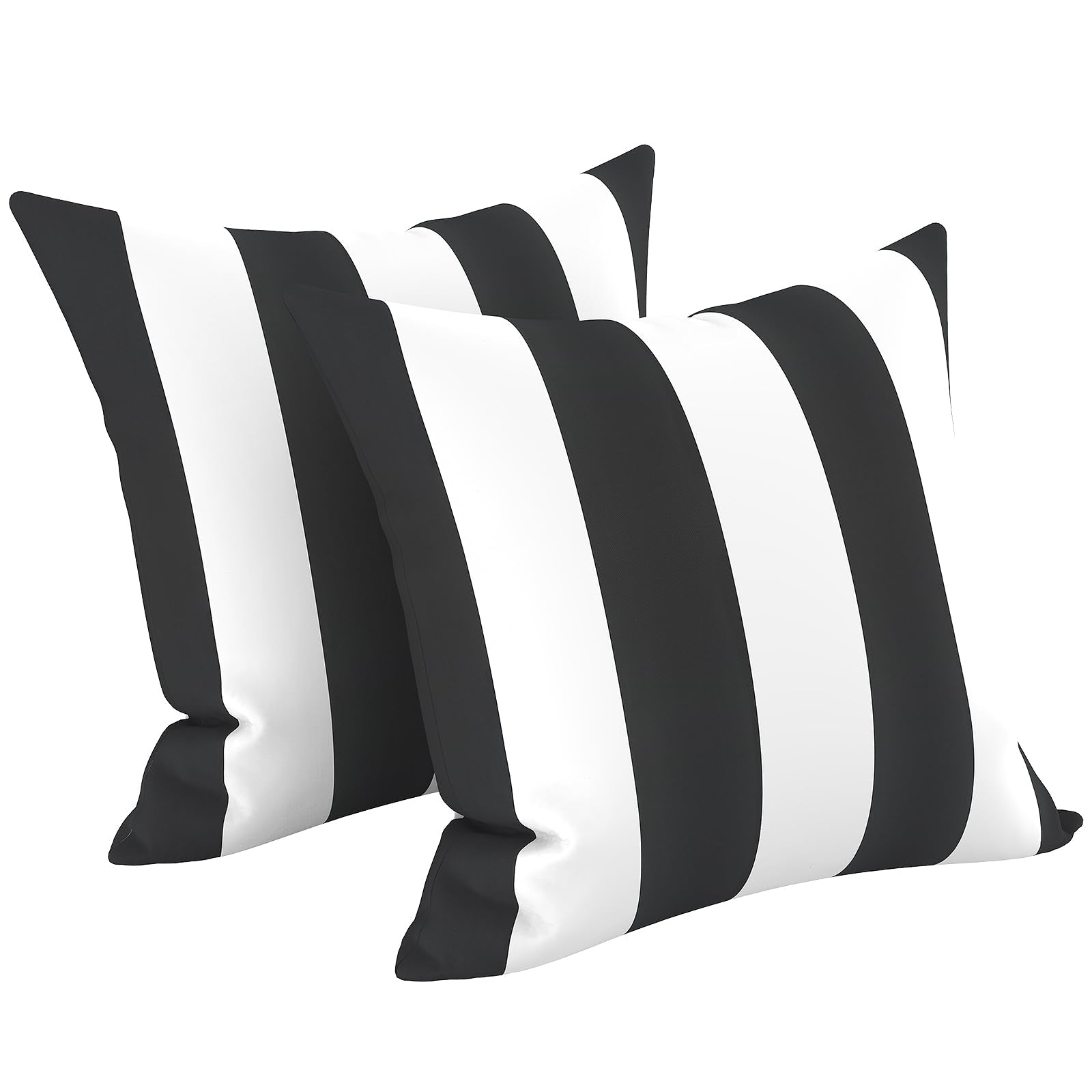 LVTXIII 2 Pack Outdoor Pillow Covers Cabana Black front view