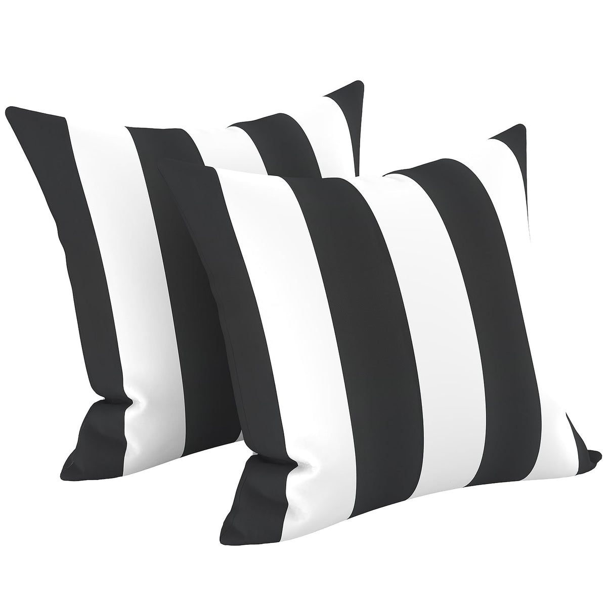 LVTXIII 2 Pack Outdoor Pillow Covers Cabana Black front view