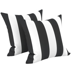 LVTXIII 2 Pack Outdoor Pillow Covers Cabana Black front view