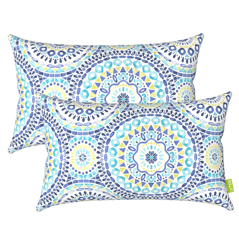 LVTXIII Delancey Lagoon lumbar pillow cover front view