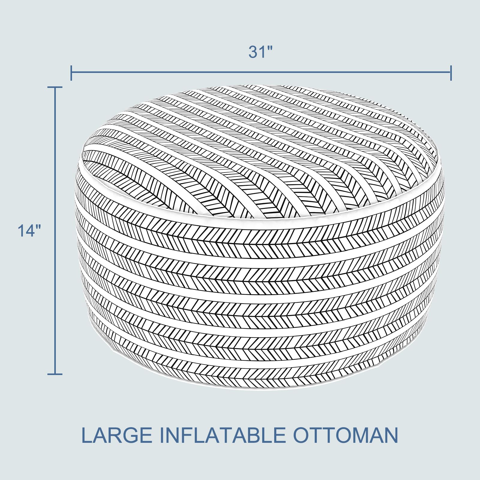 LVTXIII Inflatable Ottoman Pouf outdoors at a beach setting