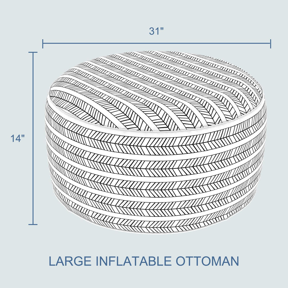 LVTXIII Inflatable Ottoman Pouf outdoors at a beach setting
