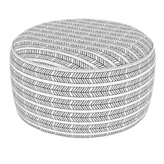 LVTXIII Inflatable Ottoman Pouf round design in herringbone pattern