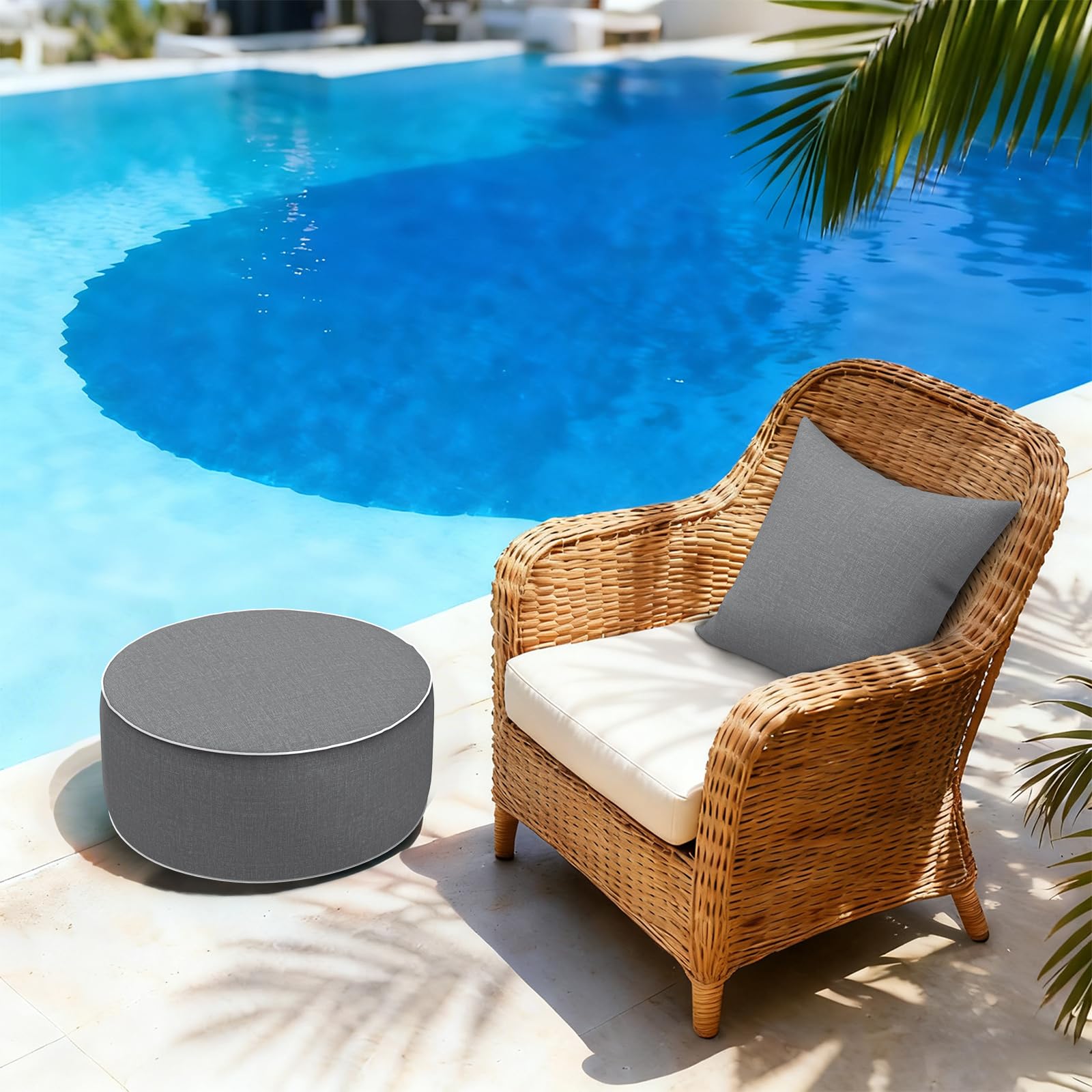 LVTXIII Inflatable Ottoman set in garden decor