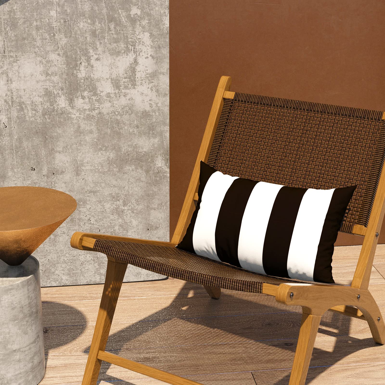 LVTXIII lumbar pillow cover laid flat showing Cabana Black pattern