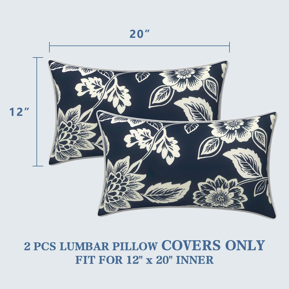 LVTXIII lumbar pillow covers displayed on garden sofa