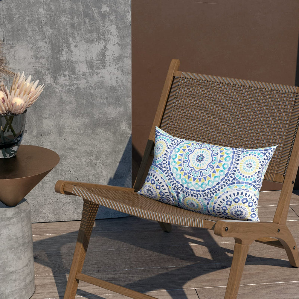 LVTXIII lumbar pillow covers on garden bench