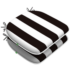 LVTXIII outdoor chair cushion set of 2 in Cabana Black, front view