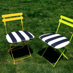 LVTXIII outdoor chair cushions displayed on a garden chair