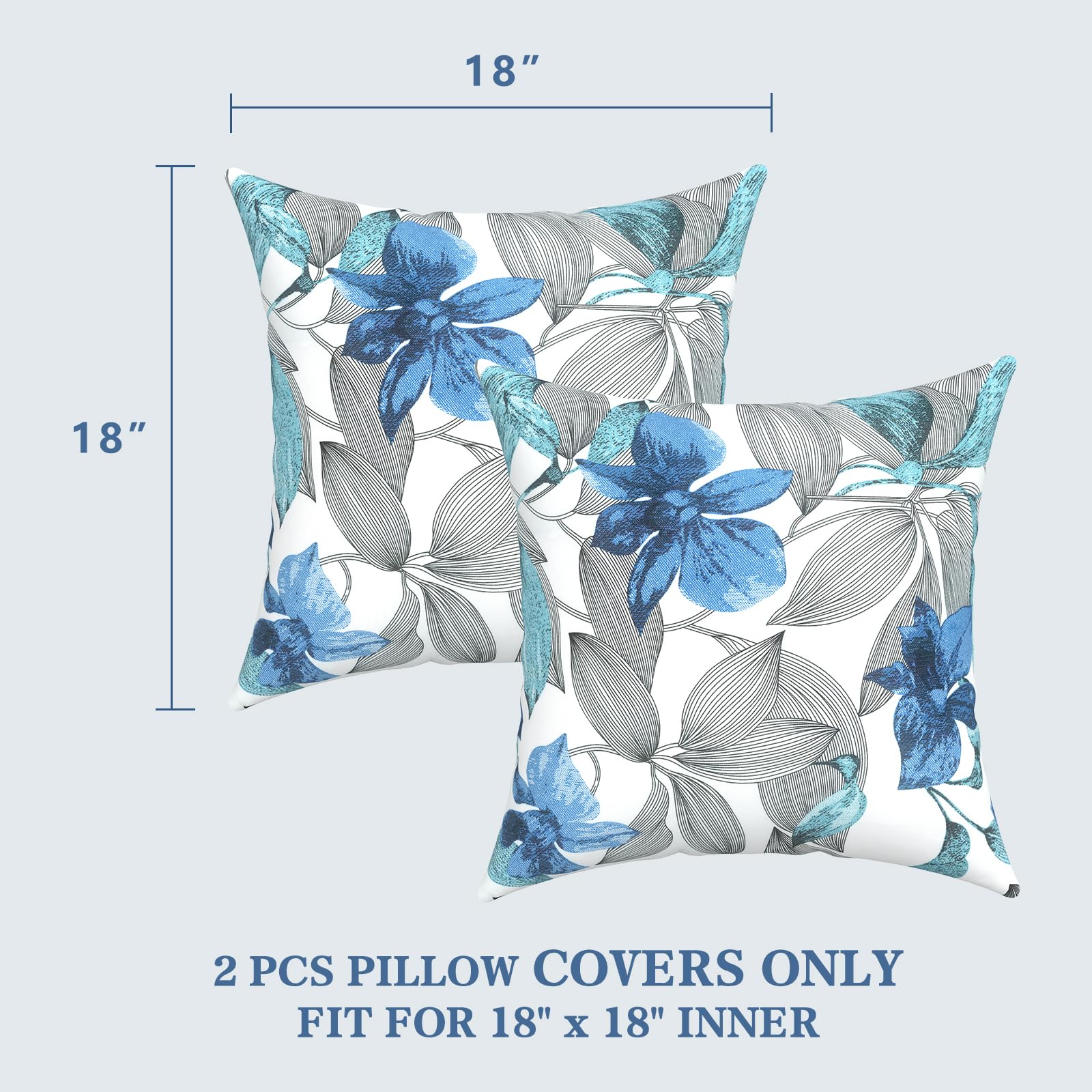 LVTXIII outdoor pillow cover on a garden bench