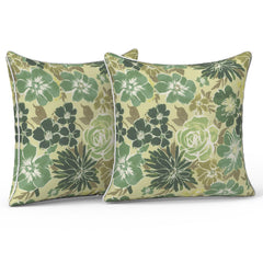 LVTXIII Outdoor Pillow Covers 16x16 Green Rose front view