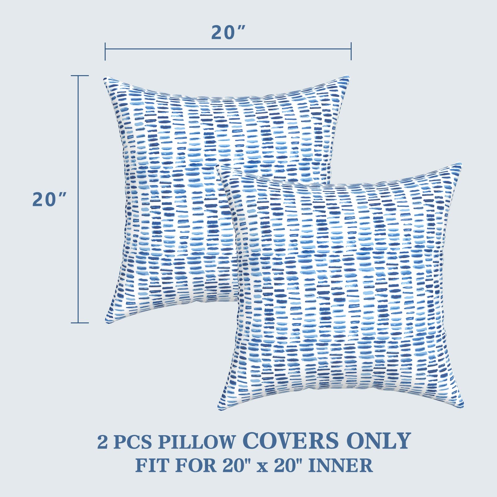 LVTXIII Outdoor Pillow Covers 20x20 inch Tropical Leaf Green with zipper detail