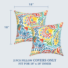 LVTXIII outdoor pillow covers displayed on garden bench
