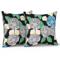 LVTXIII Outdoor Throw Pillows 18x18 Peony Garden front view