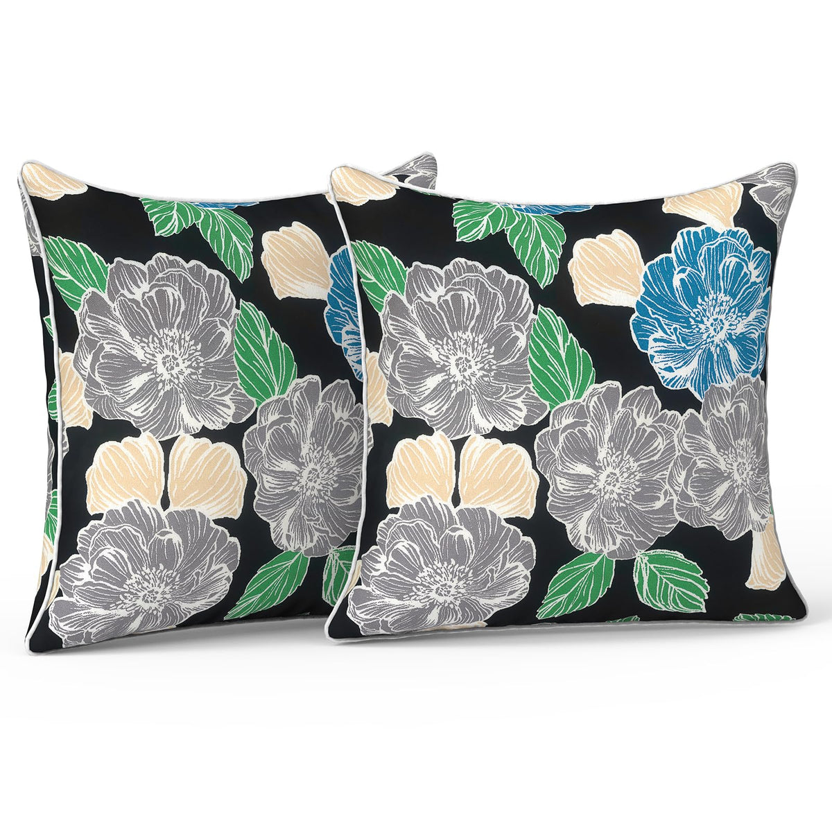 LVTXIII Outdoor Throw Pillows Peony Garden front view