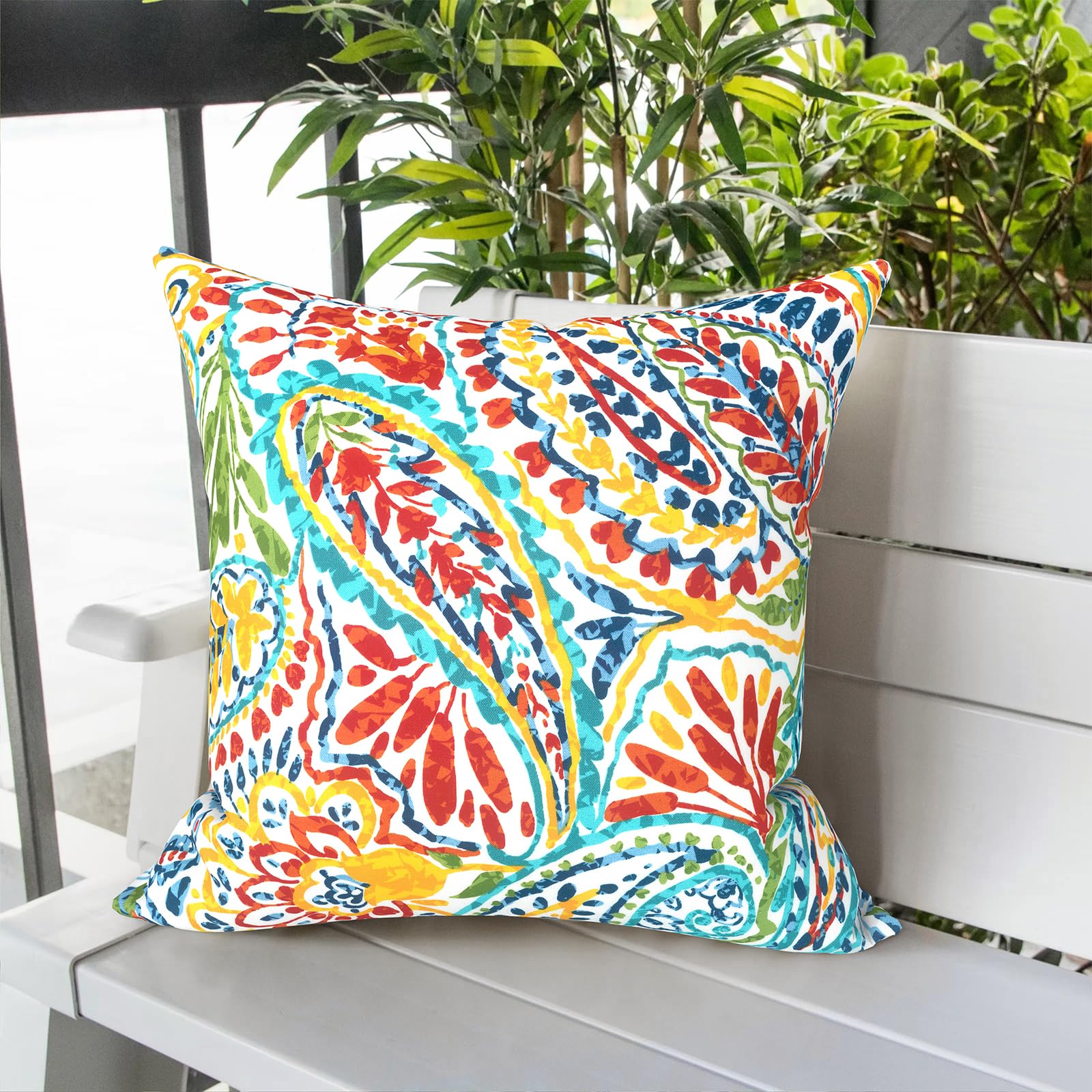 LVTXIII Outdoor Throw Pillows set of 2 on patio furniture