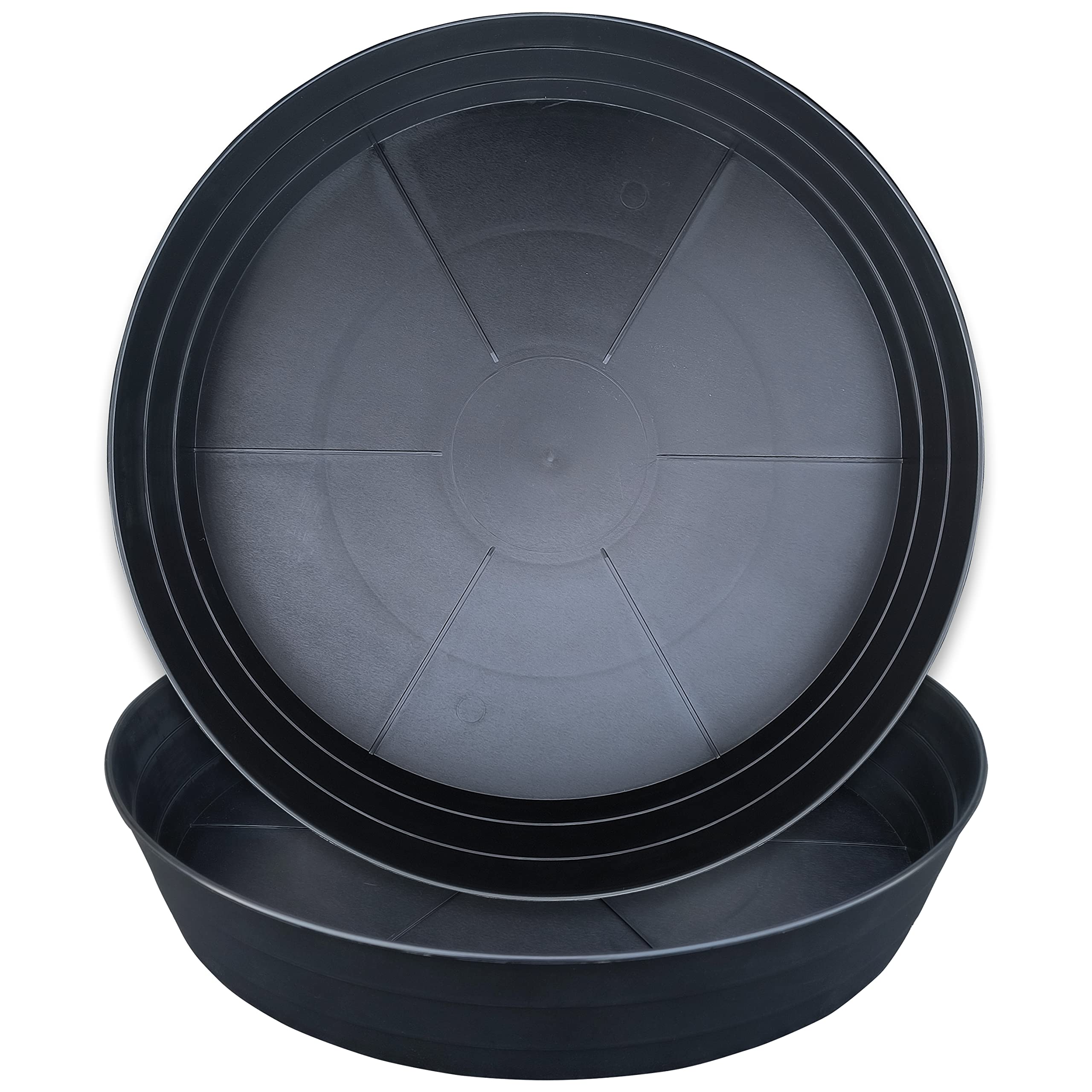 LWALRS 12-inch plant saucers front view, black