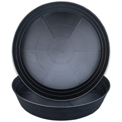 LWALRS 14 Inch Plant Saucer, Black, Front View