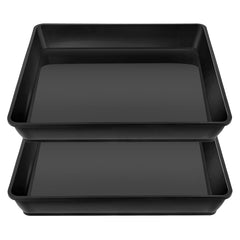 LWALRS 16-inch square plant saucer black front view