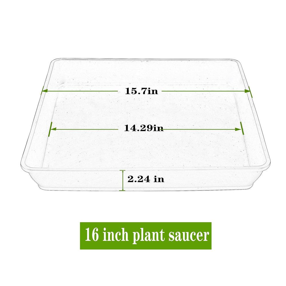 LWALRS 16-inch square plant saucer black side view