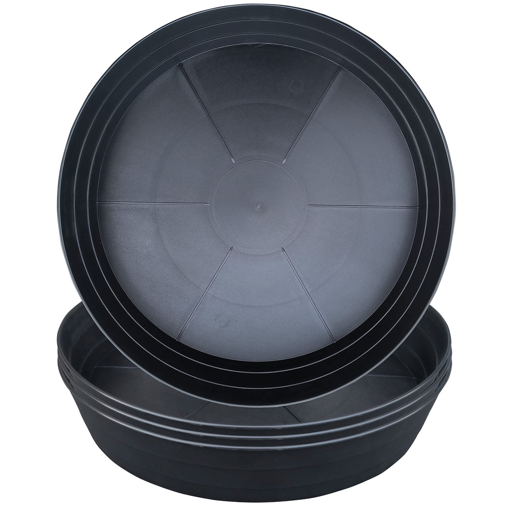 LWALRS 18-inch plant saucer black front view