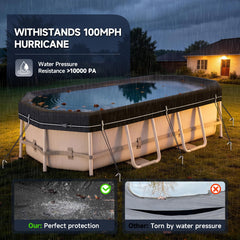 LXKCKJ 10x16 FT pool cover accessories including studs and ropes