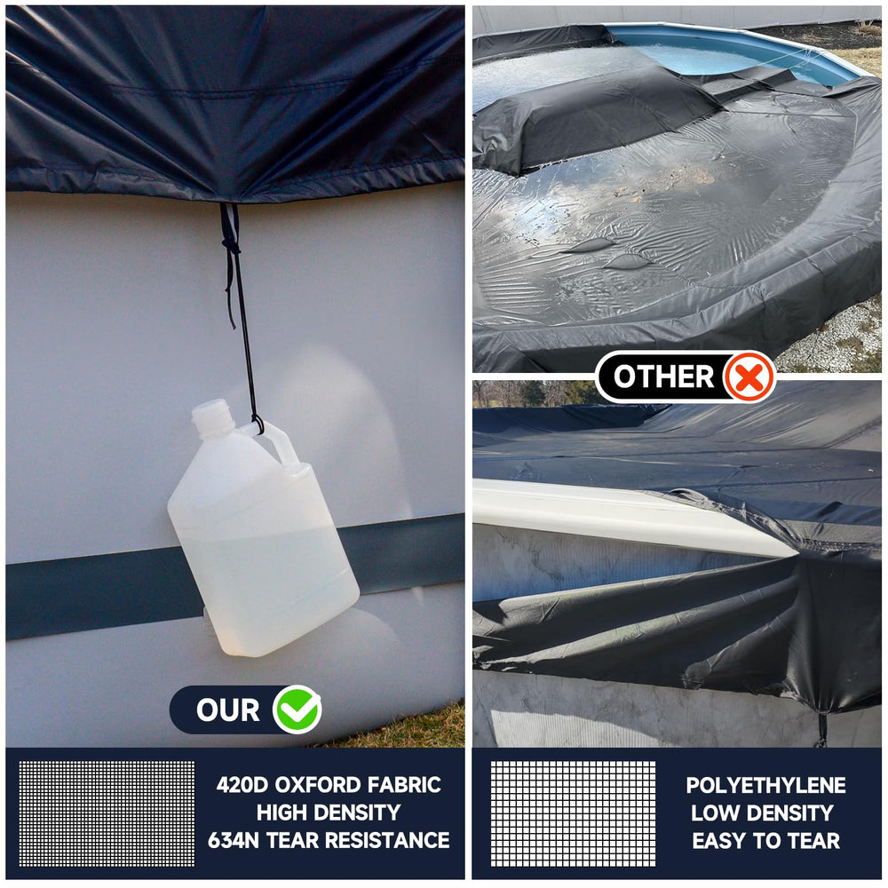 LXKCKJ 12 Ft pool cover overview with accessories