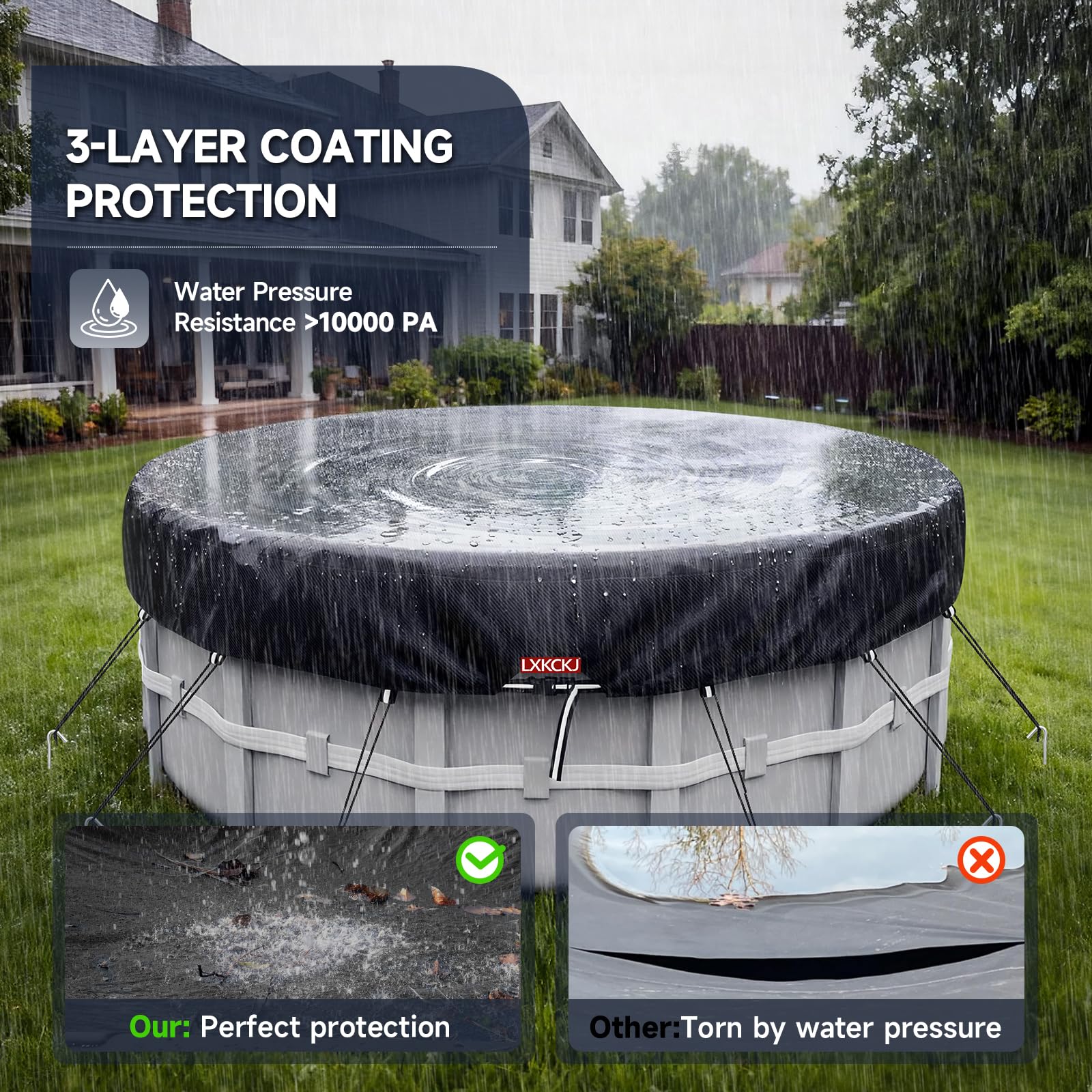 LXKCKJ 9 Ft Pool Cover packaging