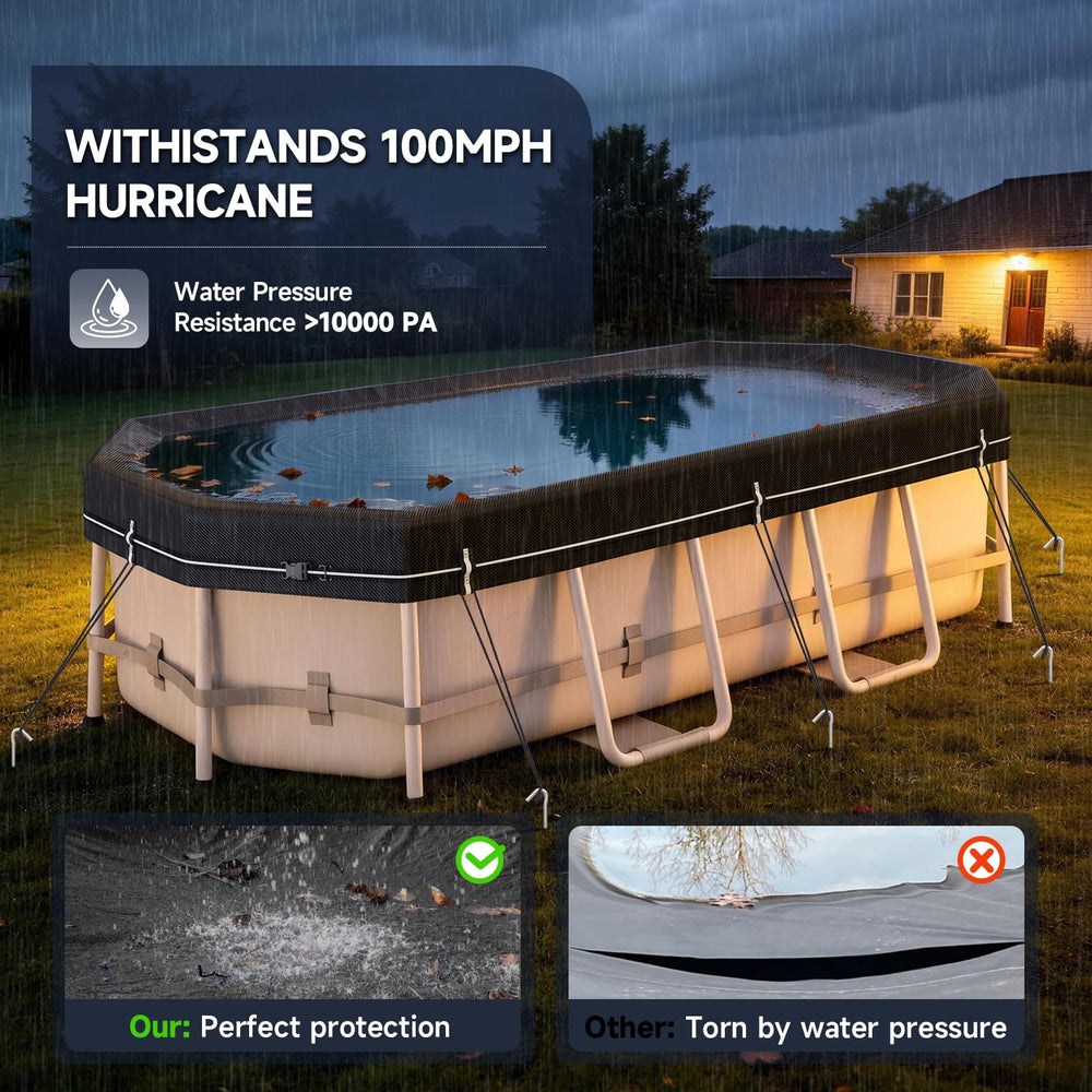 LXKCKJ Pool Cover accessories including ropes and floor studs