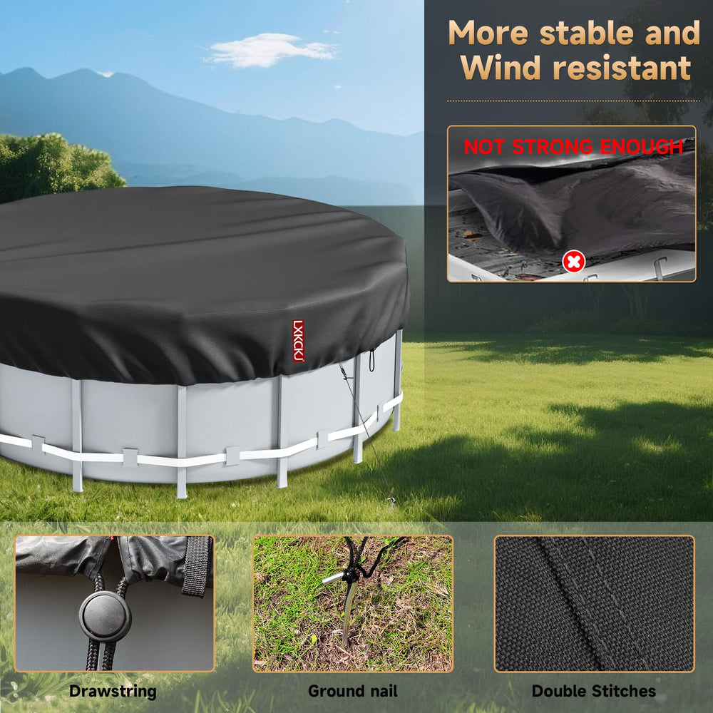 LXKCKJ Round Pool Cover folded for storage