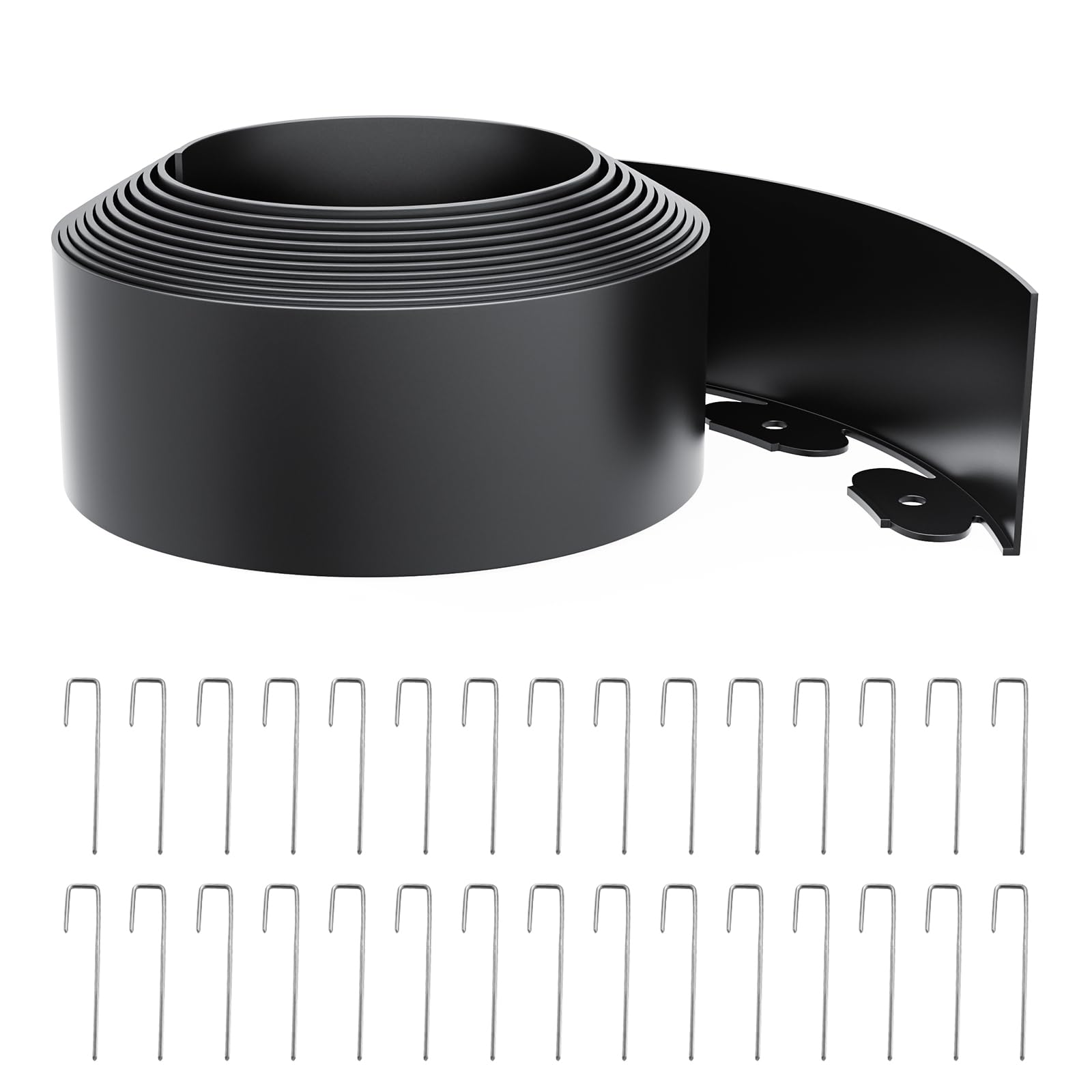 LXVOOEE Landscape Edging 20FT black coil front view