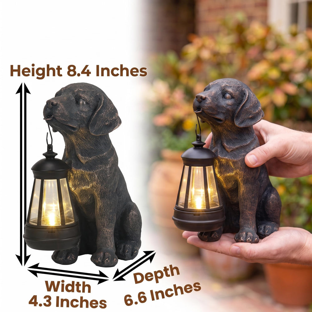 Lyeasw Outdoor Dog Statue in garden setting