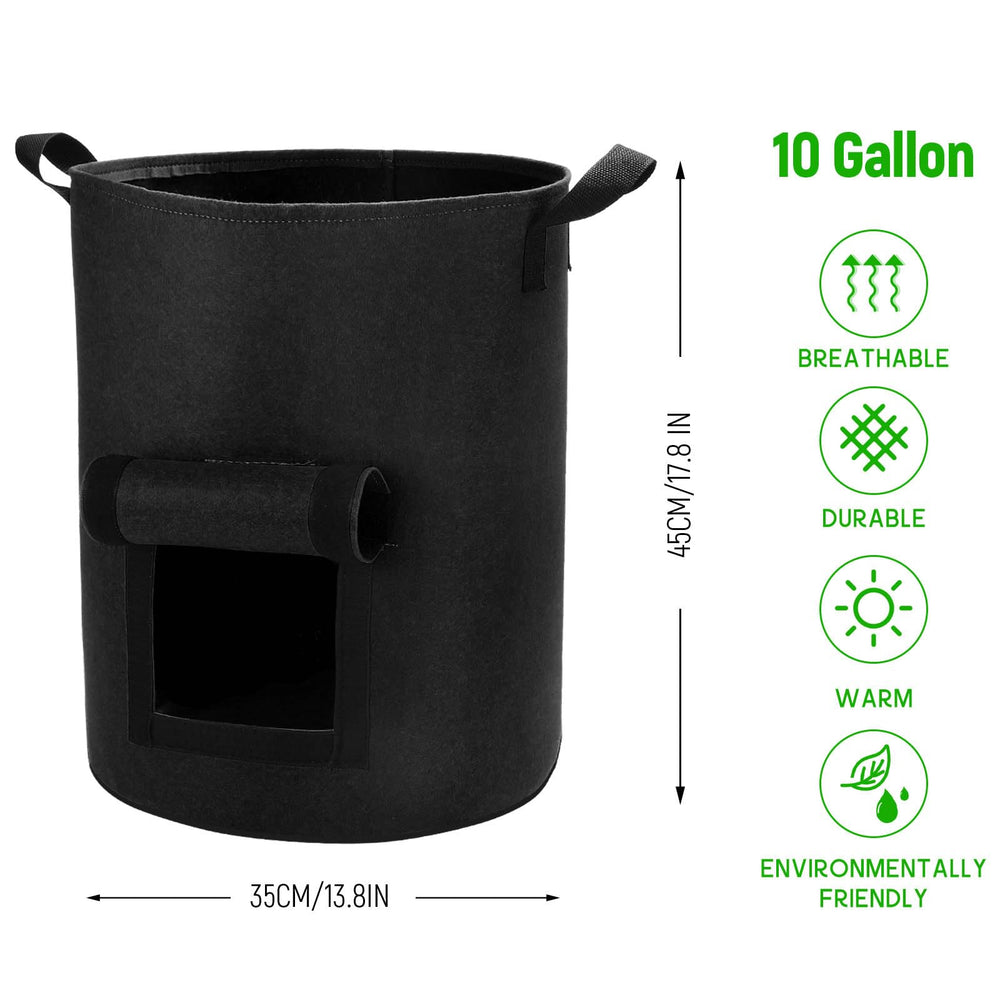 Lyincat 10 Gallon Potato Grow Bag side view with soil