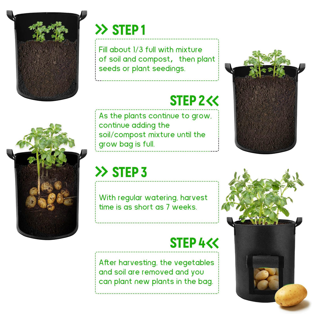 Lyincat Potato Grow Bag being lifted by handles