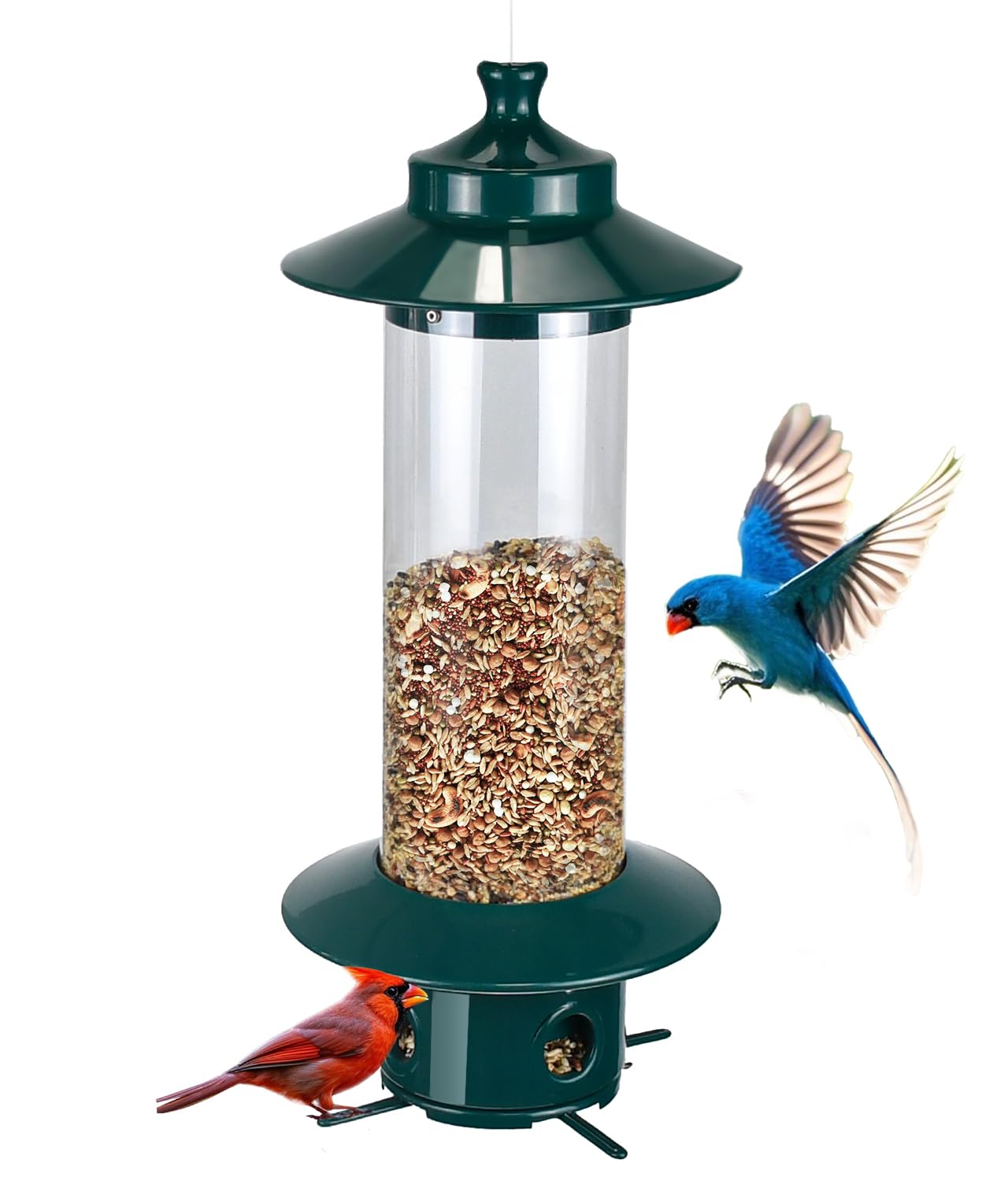 LYKENTOR Squirrel Proof Bird Feeder blue model front view
