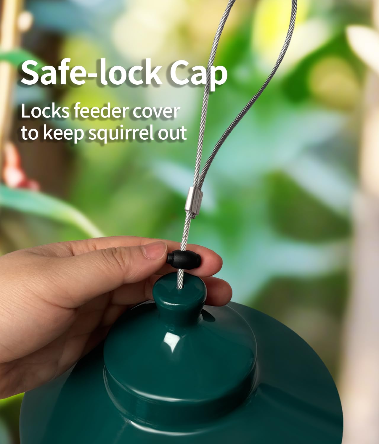 LYKENTOR Squirrel Proof Bird Feeder close-up of chew-proof material