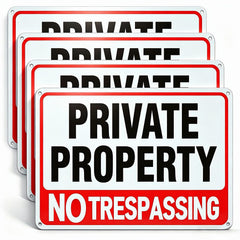 Lykjdnz No Trespassing Sign front view, red and black design