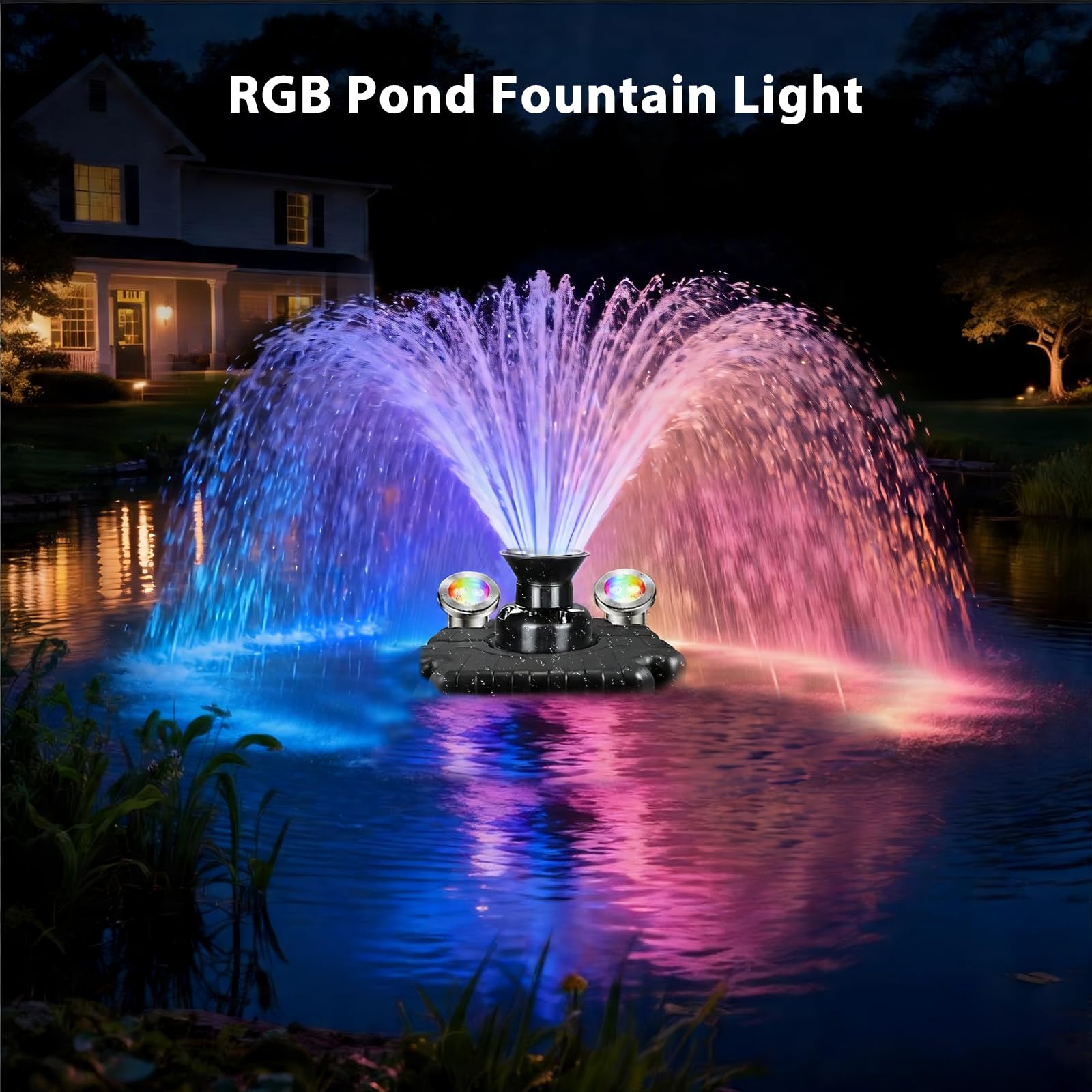 LyLmLe Pond Light installed by a waterfall