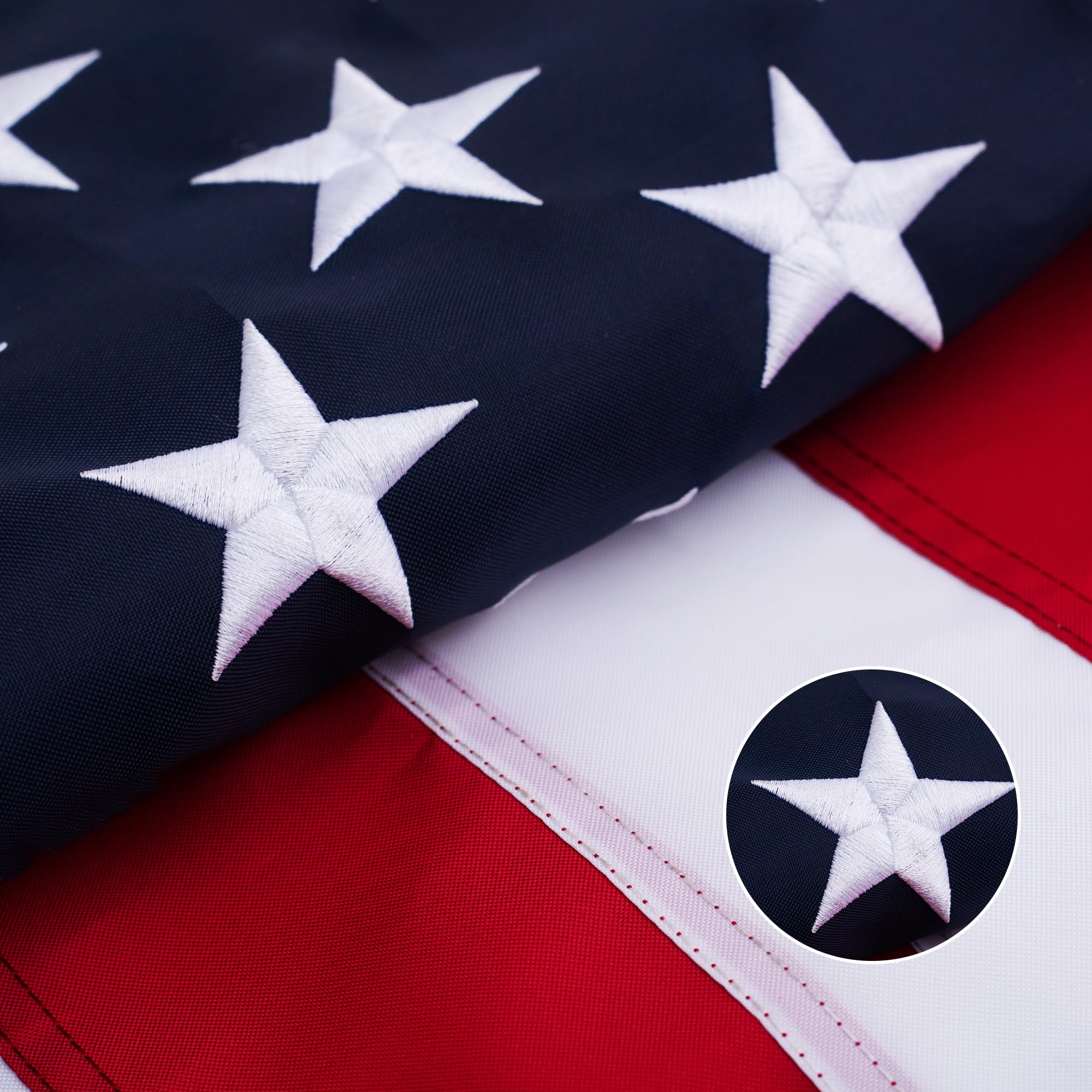 LYNSHION American Flag 5x8 FT front view with embroidered stars